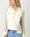 Houndstooth Sleeve Corduroy Jacket