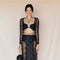 Lace Top Win - Black Floral-Clothing - Women-eikō ai-S-Urbanheer