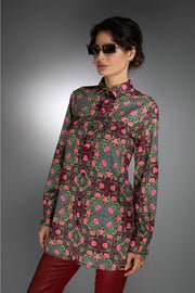 Bold Geometric Pattern Rose Burgundy/Rose Pink-Long Shirt-Nuvula-XS-Urbanheer