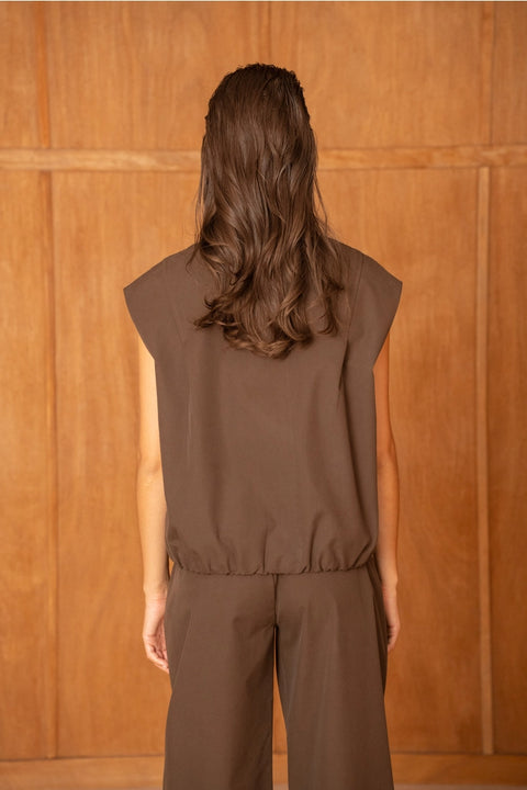 Urban Sleeveless Bomber Jacket with Lapel Collar