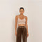Wide Velvet Flowing Trousers with Double-Button Fastening