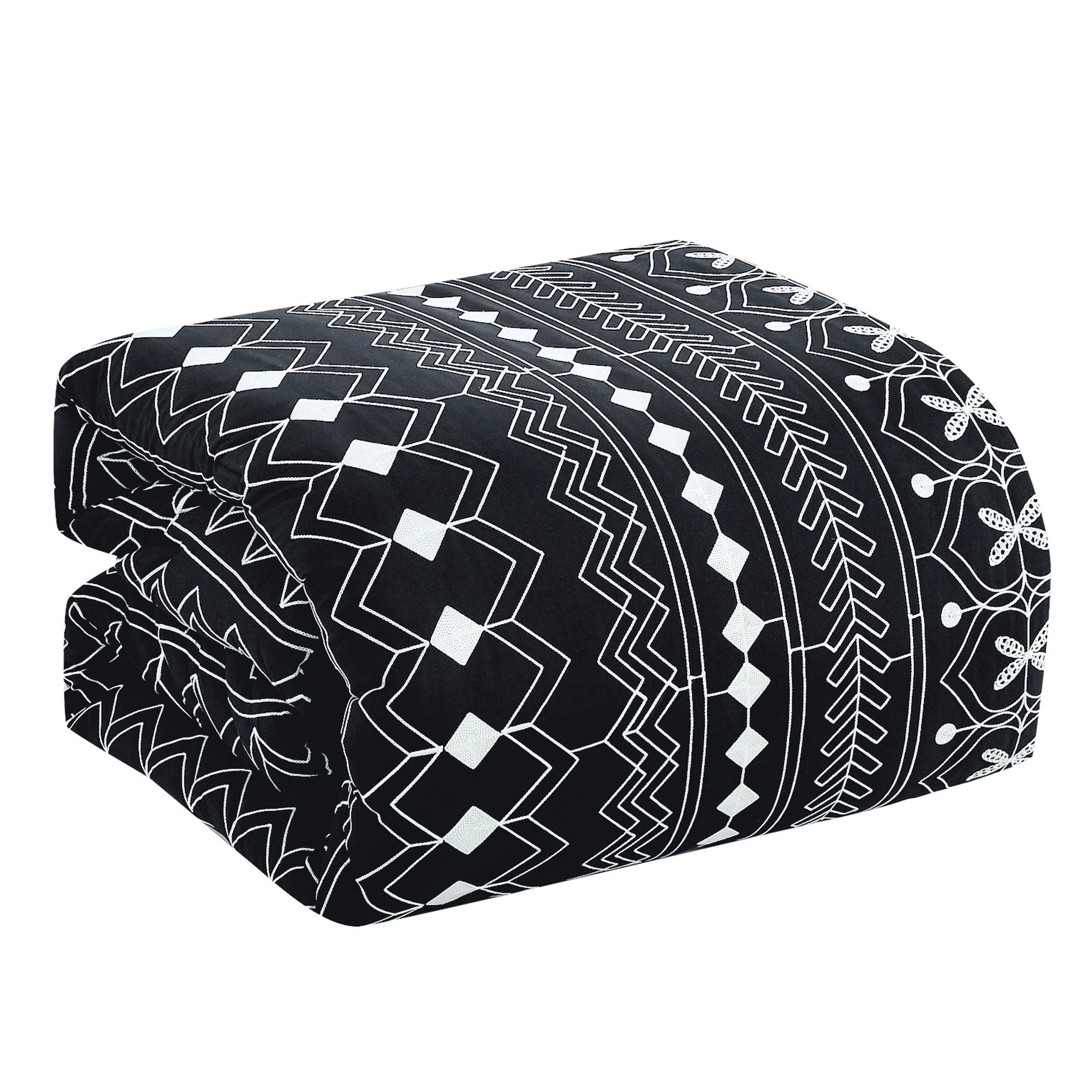 Southwestern Black Aztec Comforter Set-Linen Mart-King-Urbanheer