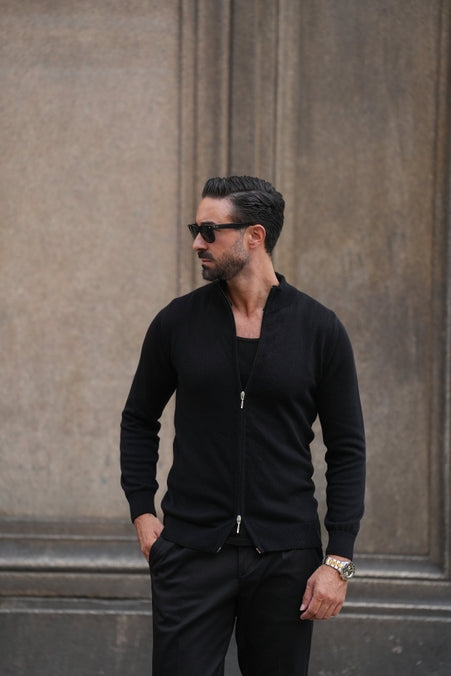 Black Zip Cardigan-Clothing - Men-Donato-S-Urbanheer