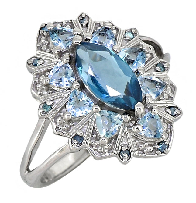 London Blue Topaz 925 Sterling Silver Ring Jewelry-Ring-Tiramisu-Urbanheer
