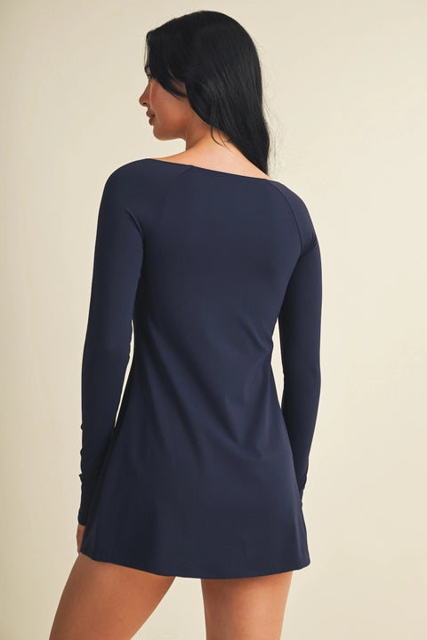 Long Sleeve Sweetheart Dress