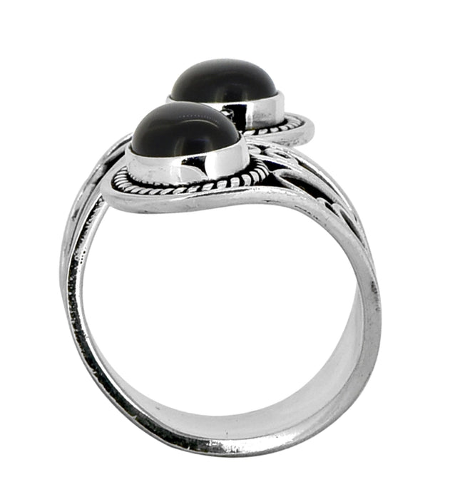 Black Onyx Solid 925 Sterling Silver Adjustable Ring-Ring-Tiramisu-Urbanheer