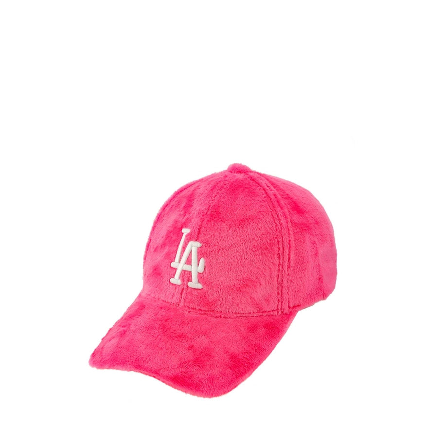 La Embroidery Fur Baseball Cap-Caps-Pink Irene Wholesale-Fuchsia-Urbanheer