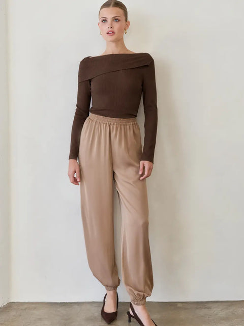Lucy One Shoulder Long Sleeve Knit Top