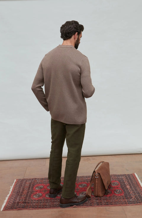 Midweight Cotton Knitted Nehru Jacket