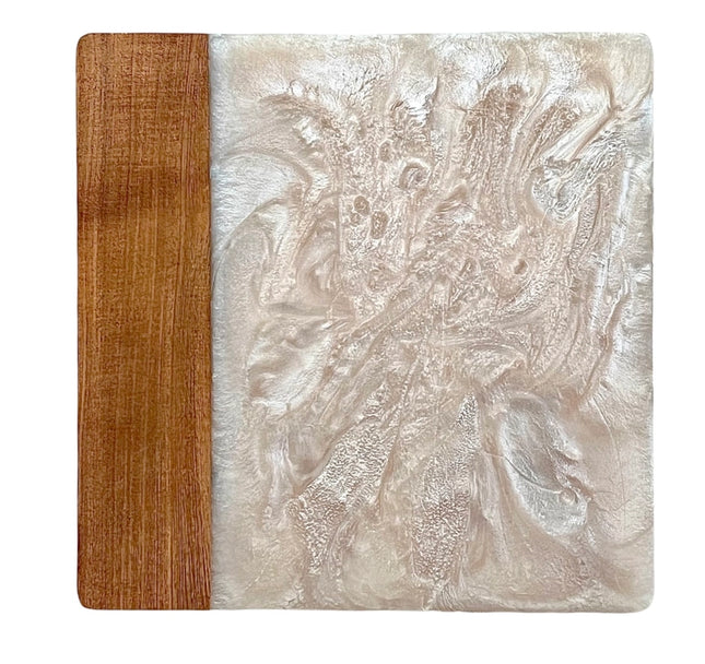 Ivory Resin & Wood Cheese Board-Cheese Board-Tiramisu-13 x 13 x 0.6 in (33 x 33 x 1.5 cm)-Urbanheer