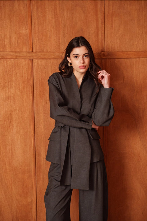 Ori Belted Kimono-Style Jacket