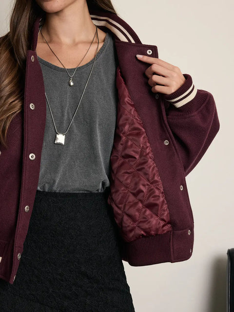 Quilting Vintage Varsity Bomber Jacket