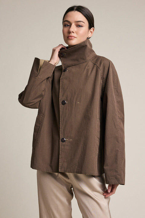 Reversible Plaid Button Jacket
