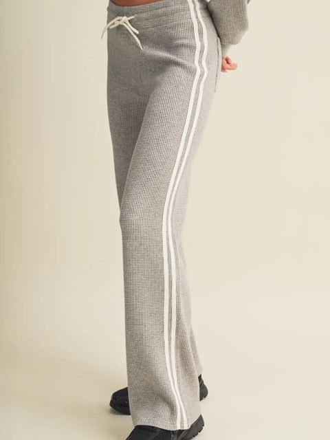 Side Stripe Cozy Waffle Knit Pants