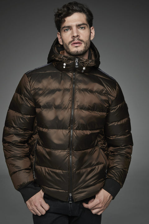 DWAYNE Short down jacket with a funnel neck