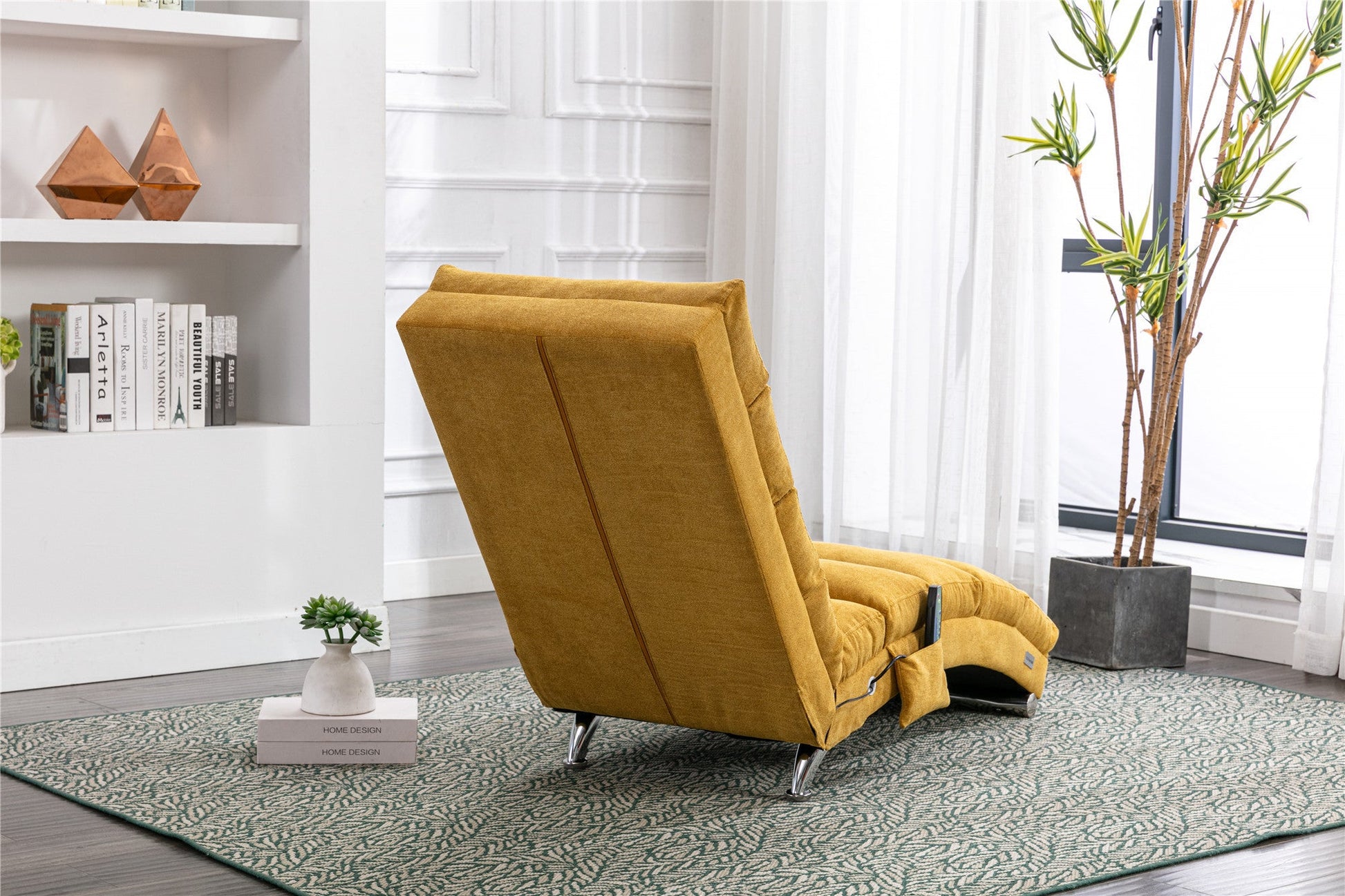 Linen Chaise Lounge Modern Message Chair-Accent Chair-G-BlakHom-Urbanheer