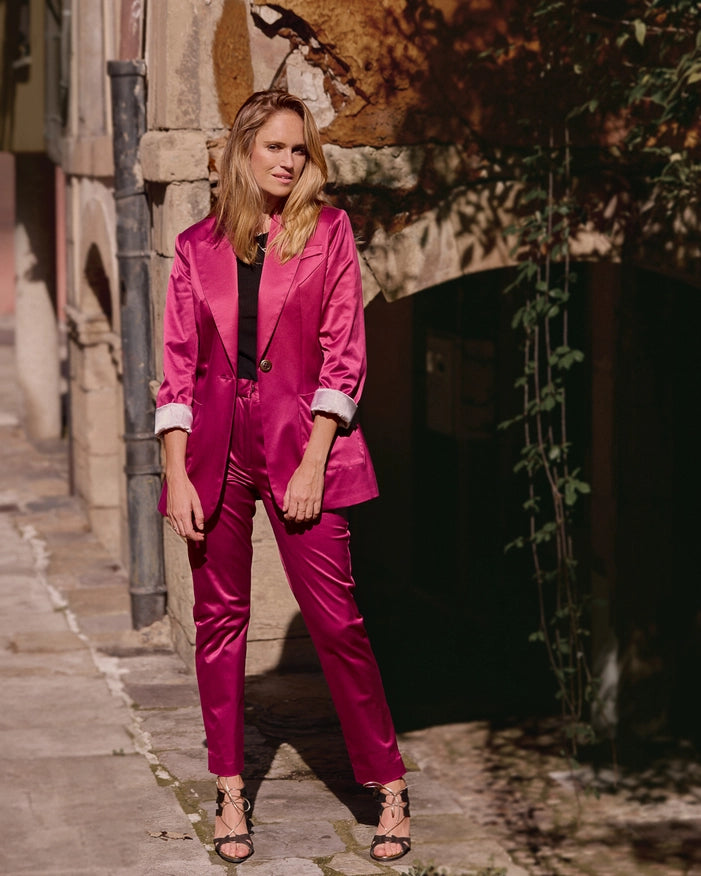 Urban Suit Jacket And Long-Suit Jacket and Pants-Nereide Asturias-S-Pants Raspberry-Urbanheer