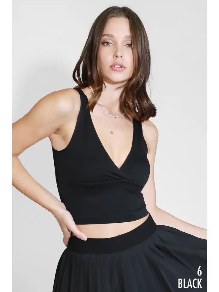 Surplice Ribbed Crop Top-Clothing - Women-NIKIBIKI-Black-xs-Urbanheer