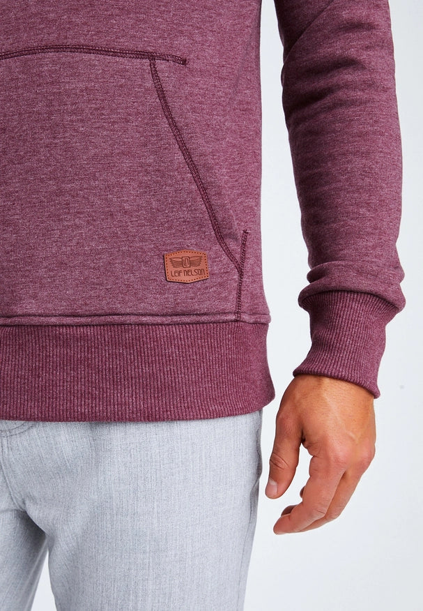 Men'S Hoodie Hood Bordeaux Melange-Hoodie-Leif Nelson GmbH-S-Urbanheer
