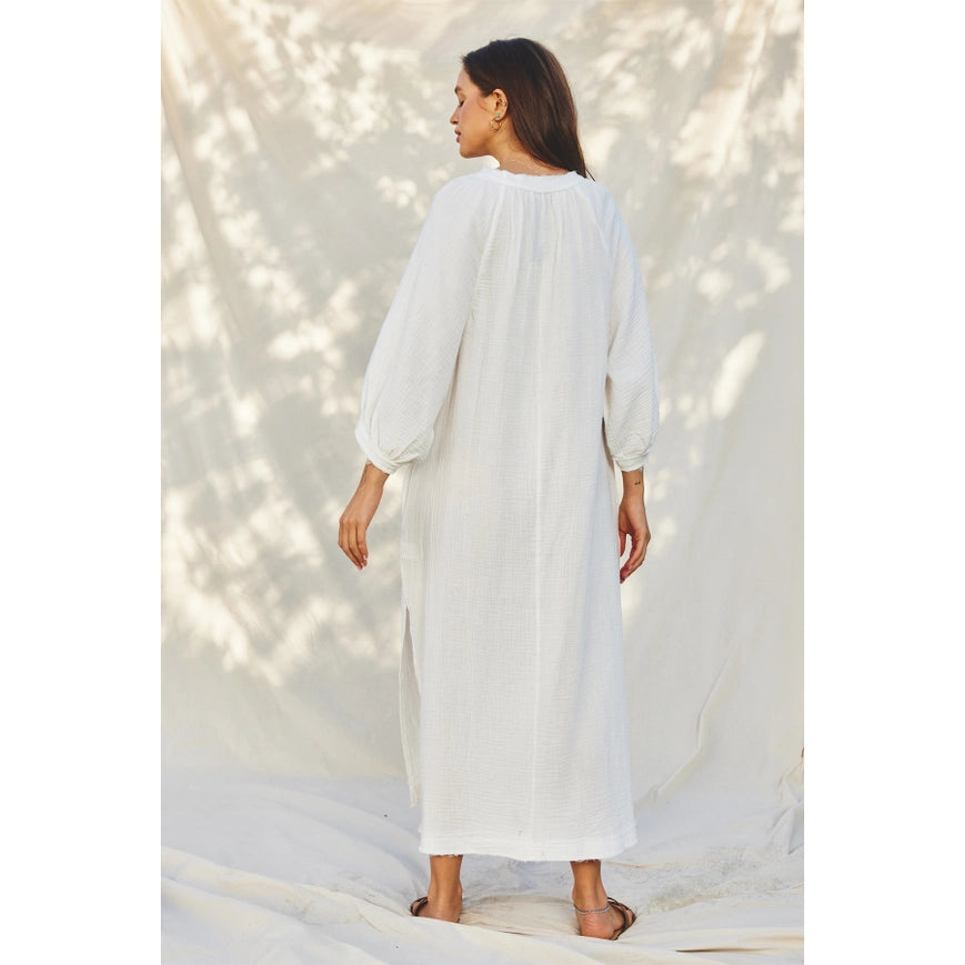Venice Rlaxed Midi Dress-Dress-Dress Forum-S-IVORY-Urbanheer