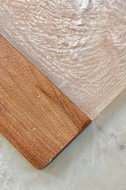 Ivory Resin & Wood Cheese Board-Cheese Board-Tiramisu-13 x 13 x 0.6 in (33 x 33 x 1.5 cm)-Urbanheer