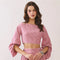 Two Piece Striped Cropped Top and Skirt Set