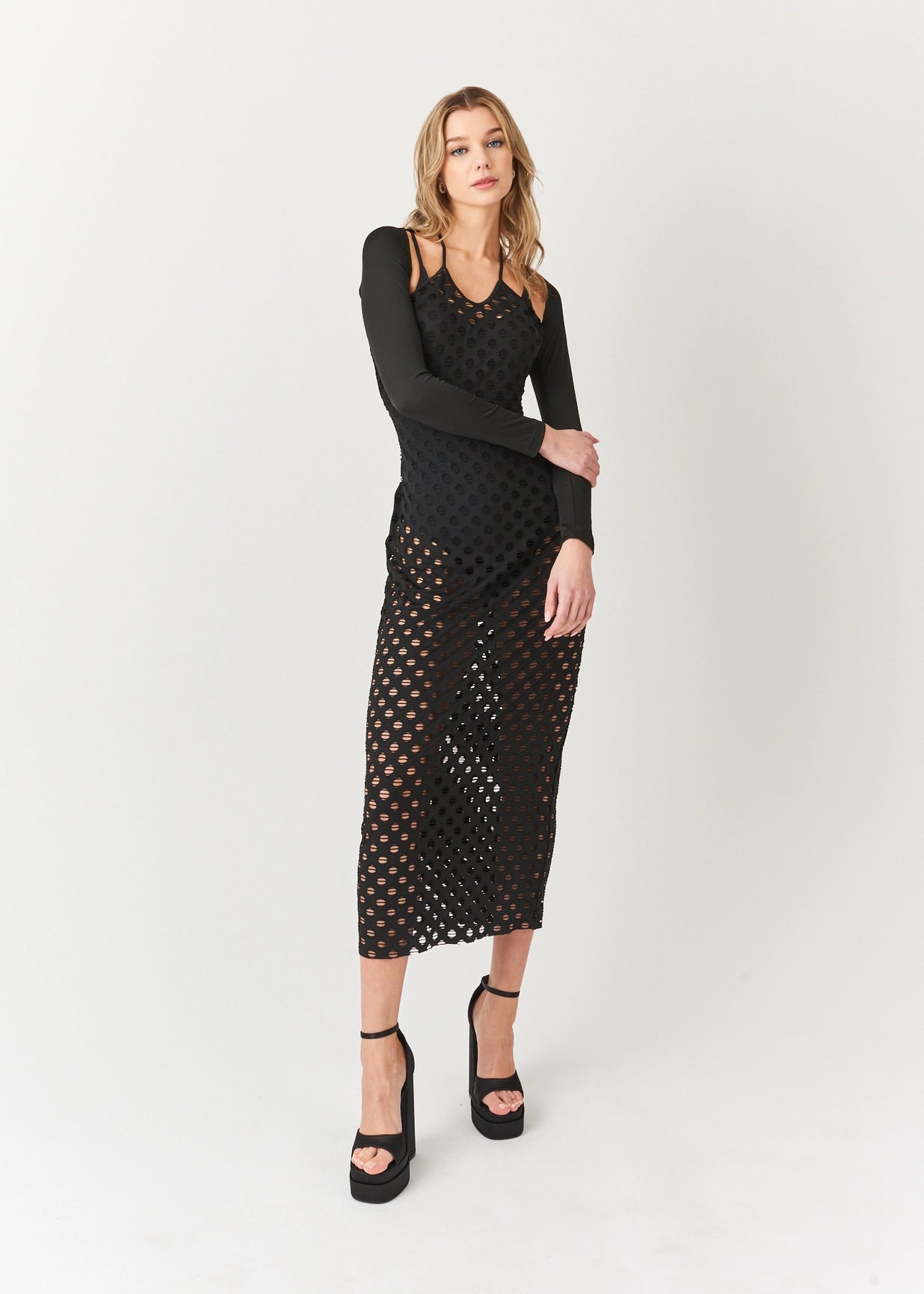 Simone Long Sleeve Halter Neck Maxi Dress-Clothing - Women-Amy Lynn-S-Black-Urbanheer