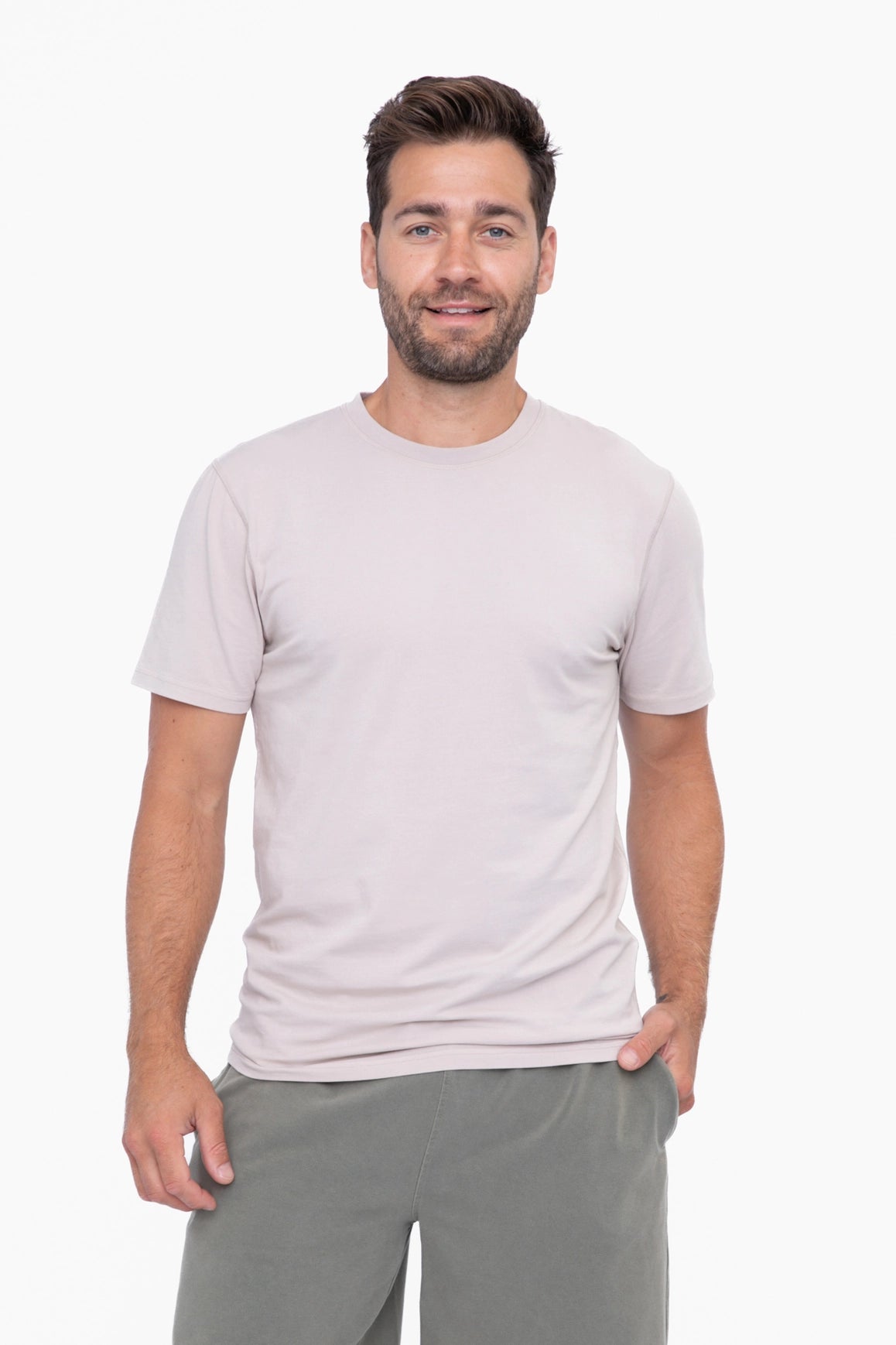 Pima Cotton Blend Short Sleeve Tee-Mono B-S-Light Grey-Urbanheer