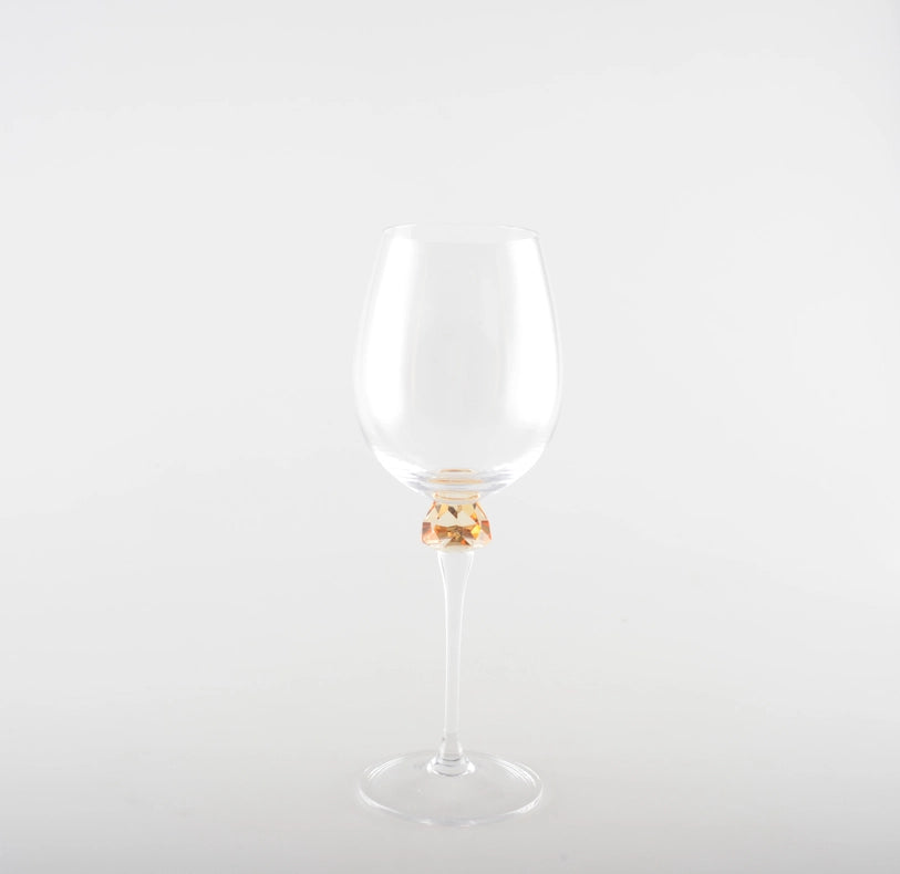 4 Color Wine Glasses with Diamond Base - Set of 4-Wine Glasses-AULICA-6.8x7.8x24.6-Urbanheer