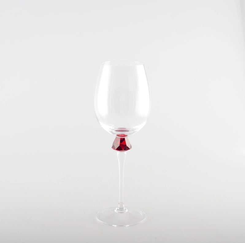 4 Color Wine Glasses with Diamond Base - Set of 4-Wine Glasses-AULICA-6.8x7.8x24.6-Urbanheer