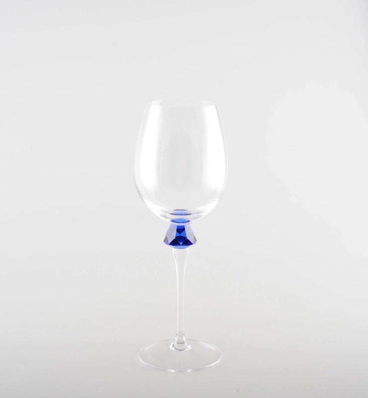 4 Color Wine Glasses with Diamond Base - Set of 4-Wine Glasses-AULICA-6.8x7.8x24.6-Urbanheer