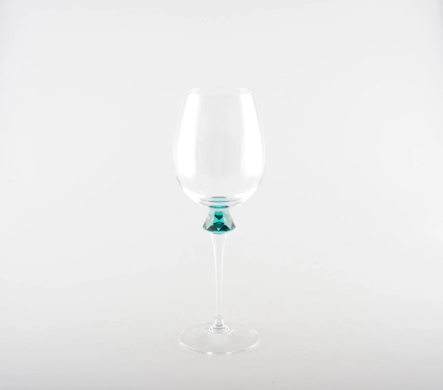 4 Color Wine Glasses with Diamond Base - Set of 4-Wine Glasses-AULICA-6.8x7.8x24.6-Urbanheer