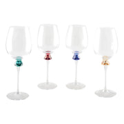 4 Color Wine Glasses with Diamond Base - Set of 4-Wine Glasses-AULICA-6.8x7.8x24.6-Urbanheer