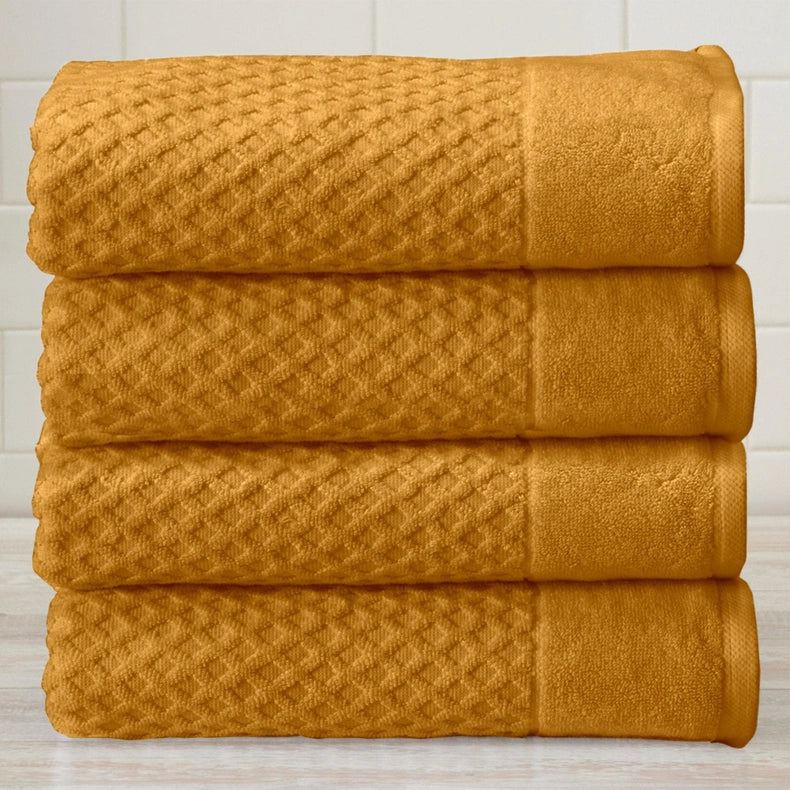 4 Pack Cotton Bath Towels - Grayson Collection-Towel-BH Collective-Marigold-Urbanheer