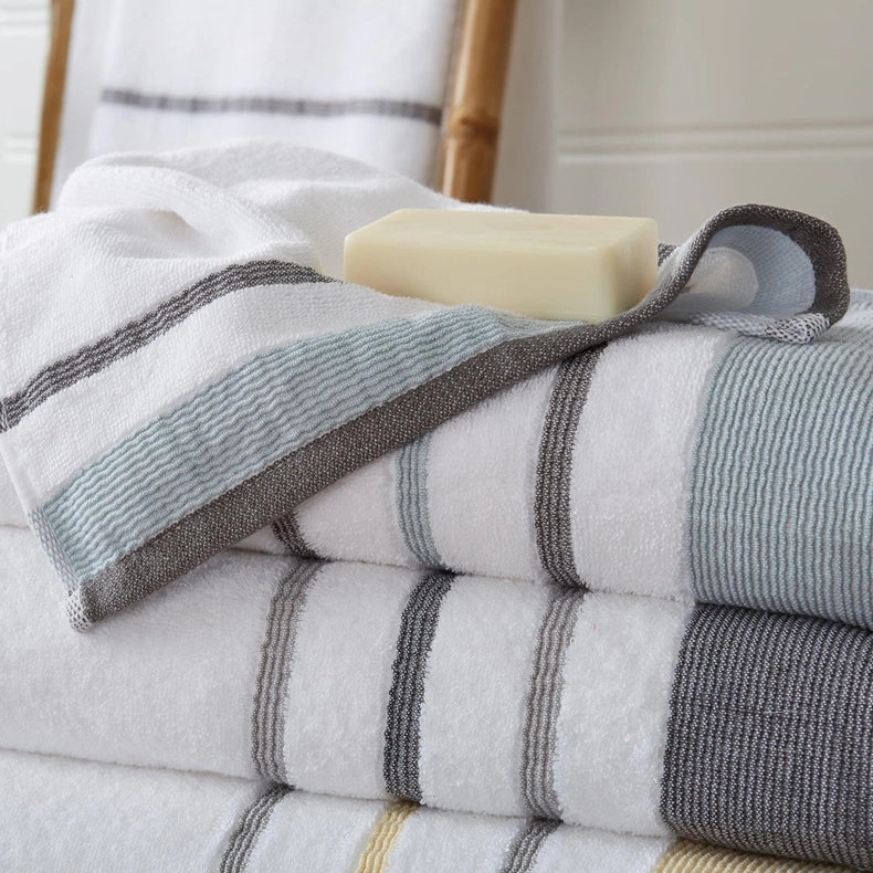 4 Pack Cotton Stripe Hand Towel - Noelle Collection-Towel-BH Collective-Gold / Grey-Urbanheer