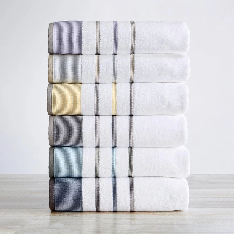 4 Pack Cotton Stripe Hand Towel - Noelle Collection-Towel-BH Collective-Gold / Grey-Urbanheer