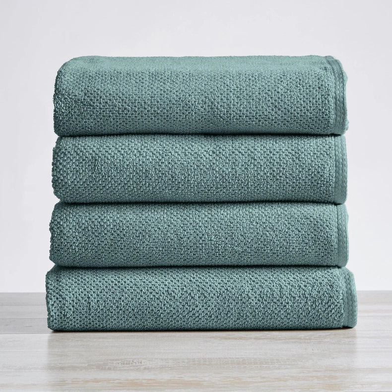 4 Pack Cotton Textured Bath Towels - Acacia Collection-Towel-BH Collective-Silver Cloud-Urbanheer