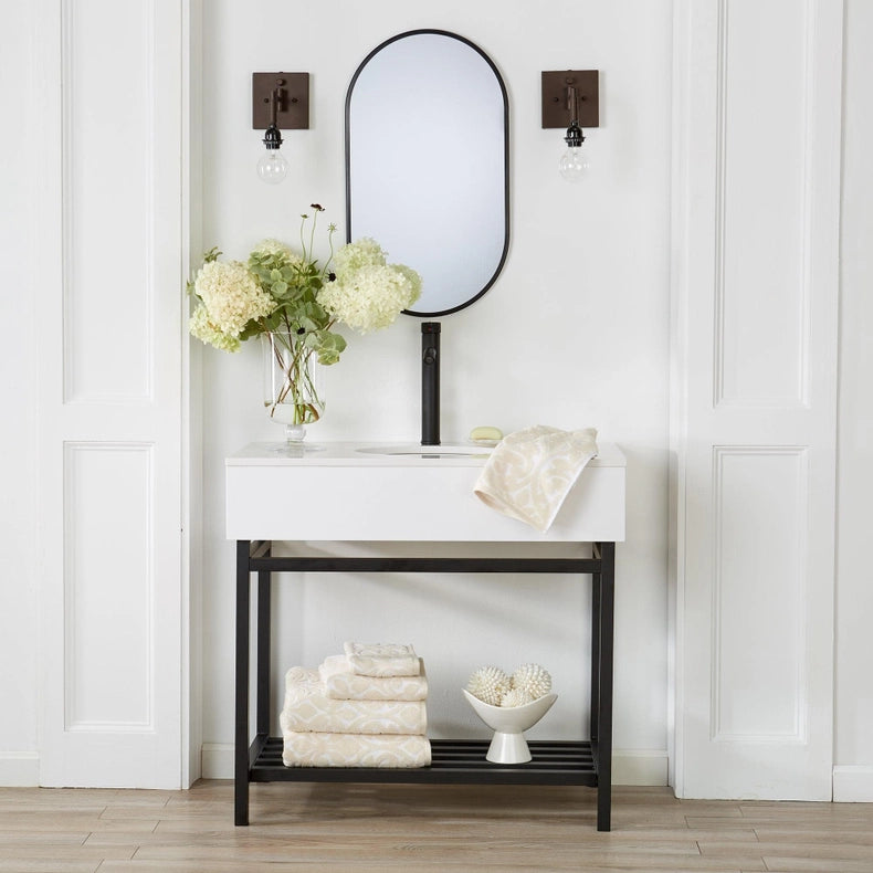 4 Pack Jacquard Hand Towels - Cassie Collection-Towel-BH Collective-White / Tan-Urbanheer