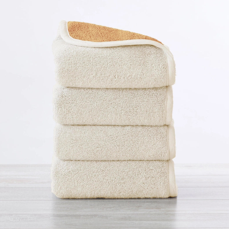 4 Pack Two-Toned Hand Towel - Vanessa Collection Ivory / Ochre-Towel-BH Collective-Ivory / Ochre-Urbanheer