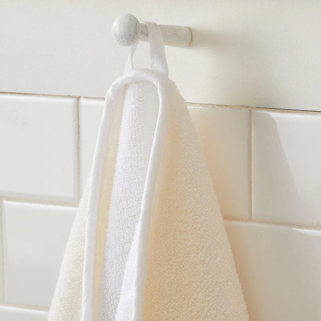 4 Pack Two-Toned Hand Towel - Vanessa Collection White / Ivory