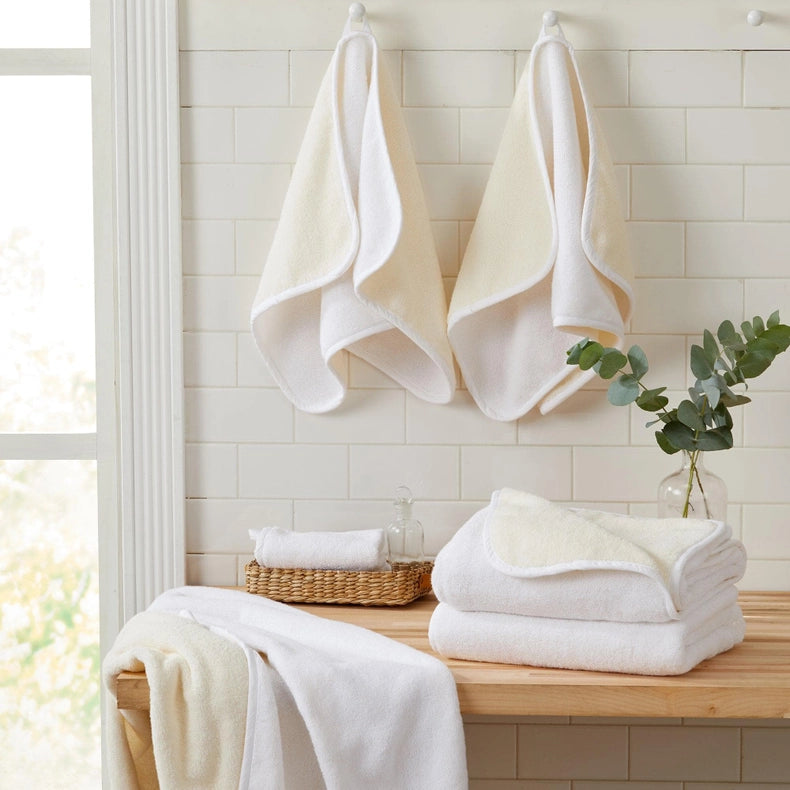 4 Pack Two-Toned Hand Towel - Vanessa Collection White / Ivory-Towel-BH Collective-White / Ivory-Urbanheer