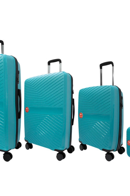 4 Piece Set Of Colorful Hardside Luggage (15,19,24 & 28) Darkturquoise