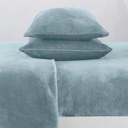 4-Piece Solid Plush Sheet - Velvet Luxe Collection Blue Surf-Set-Wonder Home-Queen-Urbanheer