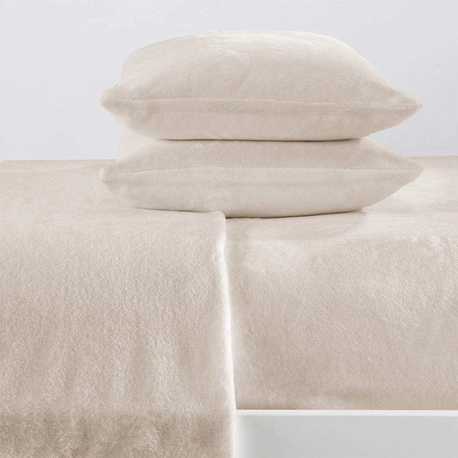4-Piece Solid Plush Sheet - Velvet Luxe Collection Cappuccino
