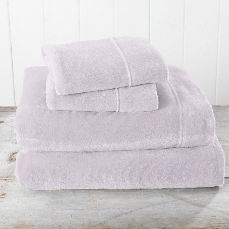 4-Piece Solid Plush Sheet - Velvet Luxe Collection Lilac-Set-Wonder Home-Queen-Urbanheer