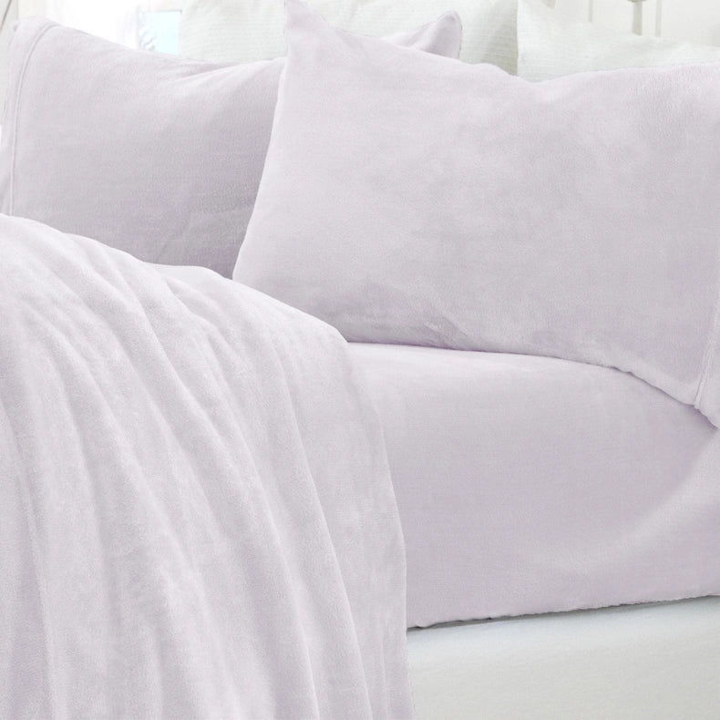 4-Piece Solid Plush Sheet - Velvet Luxe Collection Lilac-Set-Wonder Home-Queen-Urbanheer