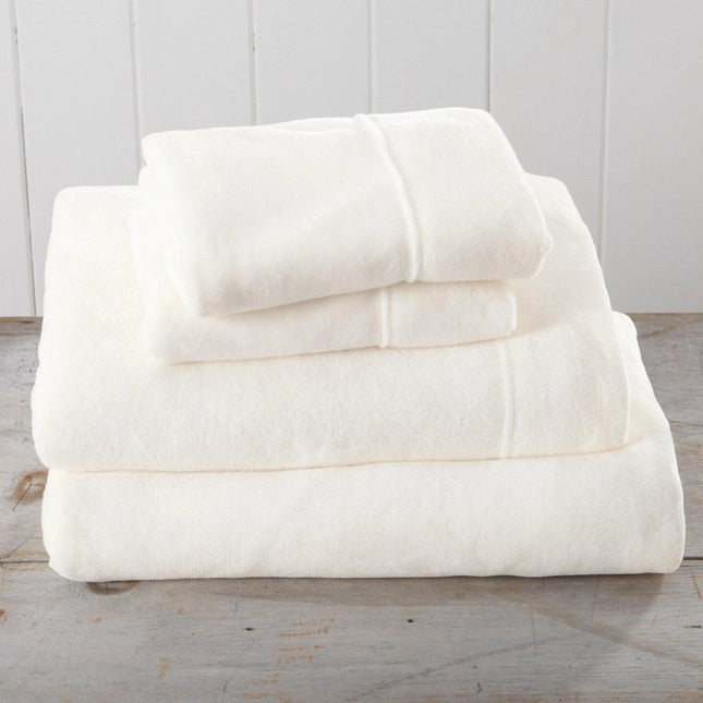4-Piece Solid Plush Sheet - Velvet Luxe Collection Winter White