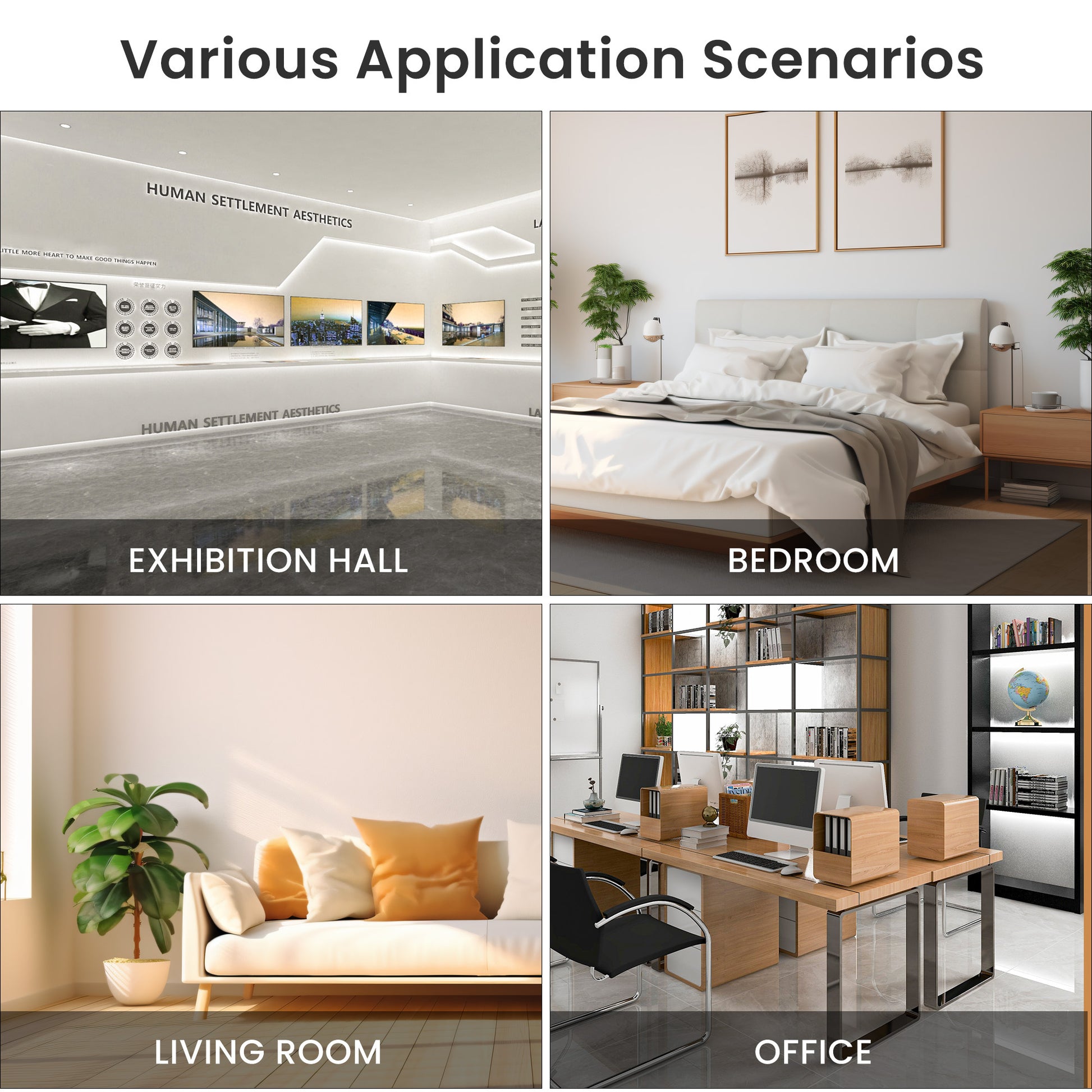 4-Tier Glass Display Cabinet, Double Door Glass Cabinet, Four Partitions, Two Locks, Floor Standing-UH Decor-Default-Urbanheer