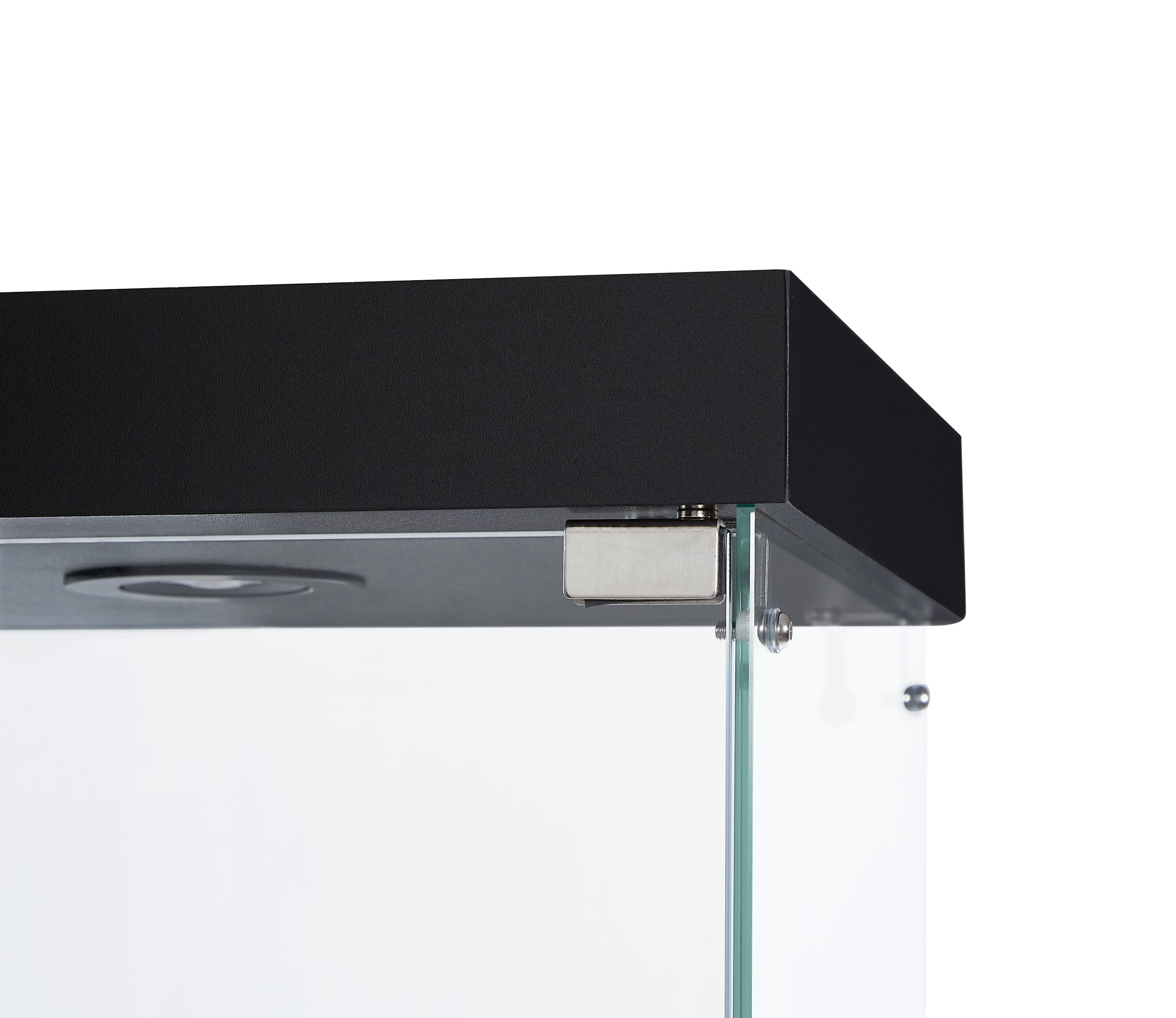 4-Tier Glass Display Cabinet, Double Door Glass Cabinet, Four Partitions, Two Locks, Floor Standing-UH Decor-Default-Urbanheer