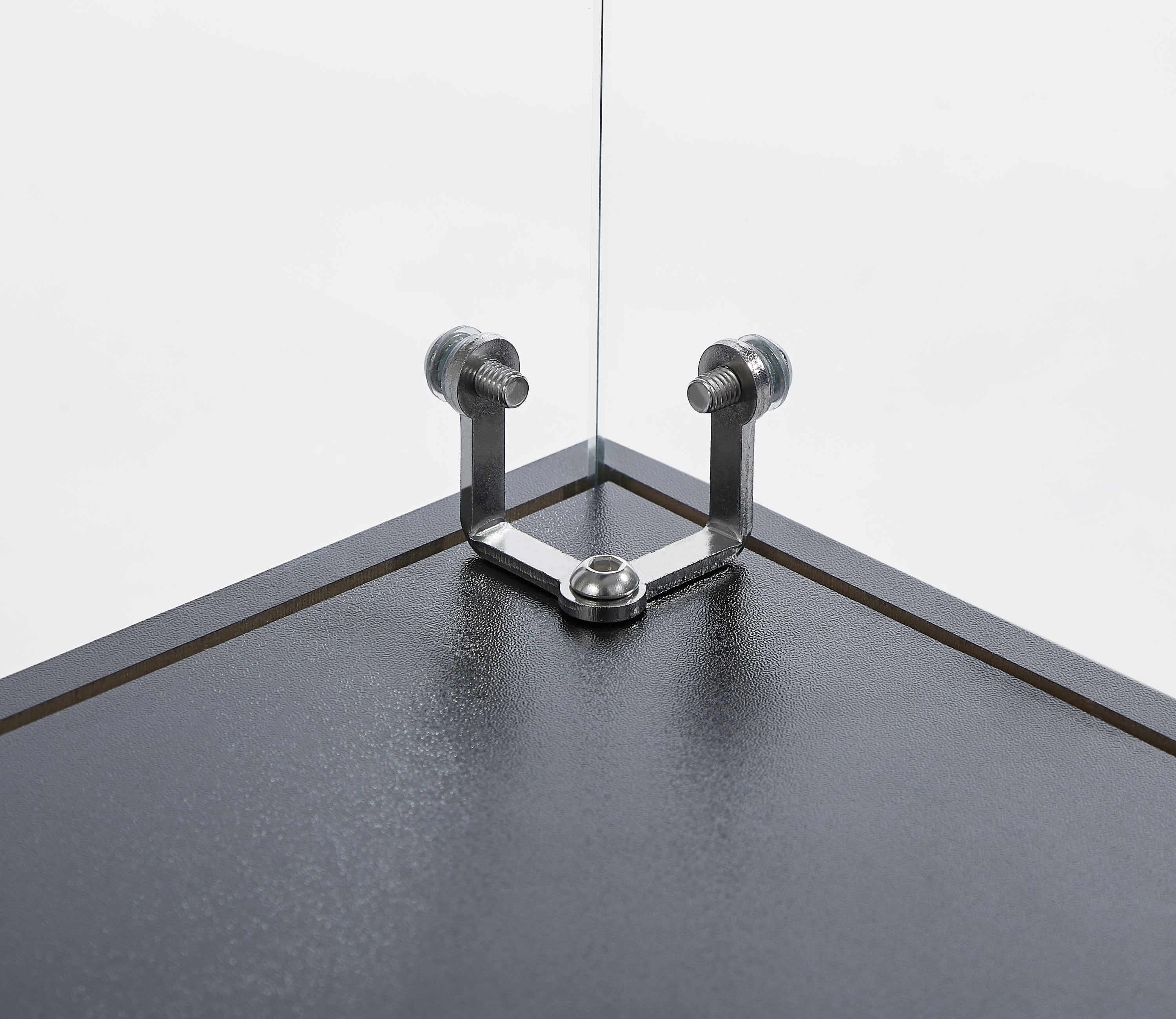 4-Tier Glass Display Cabinet, Double Door Glass Cabinet, Four Partitions, Two Locks, Floor Standing-UH Decor-Default-Urbanheer